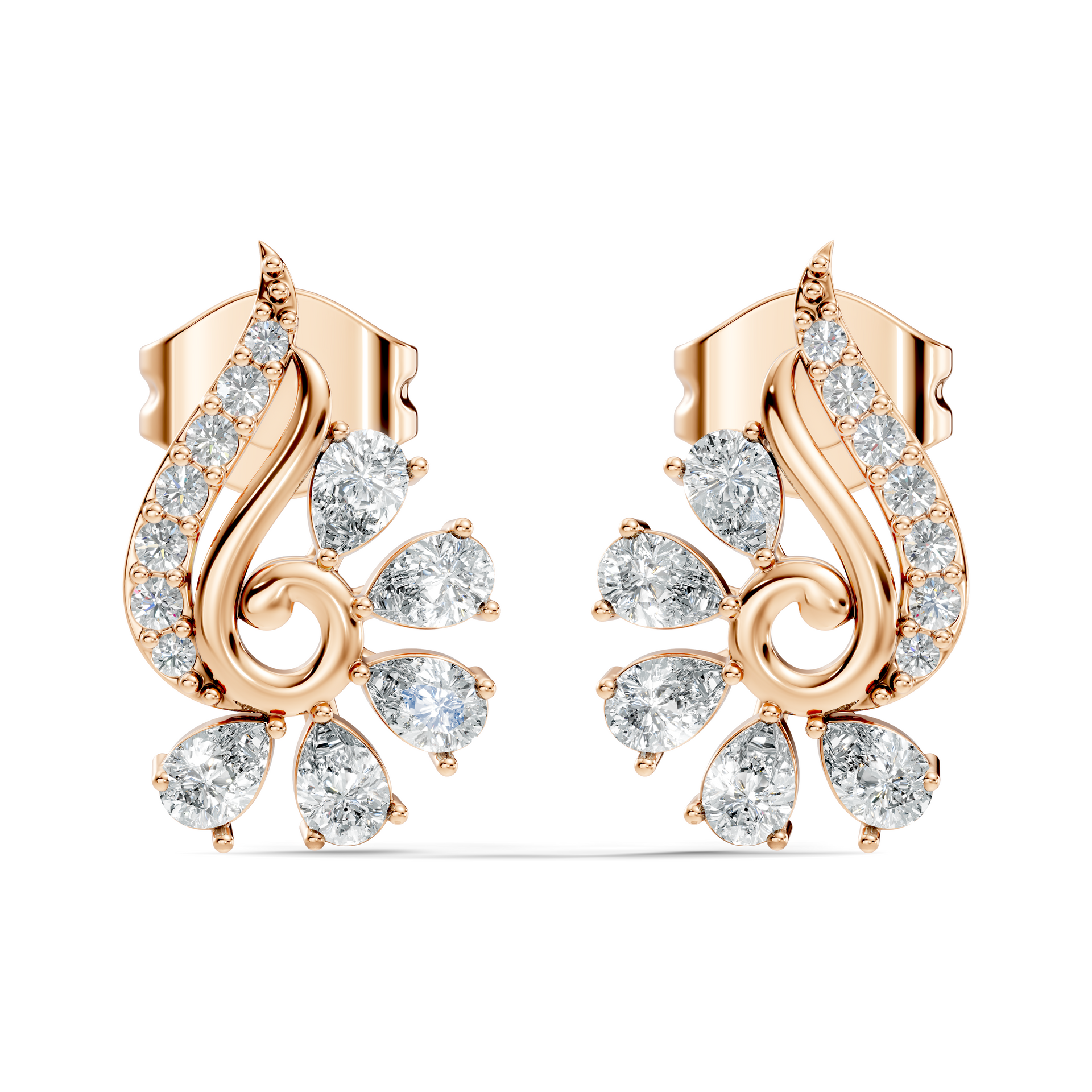 Marquise-Cut Lab-grown Diamond Solitaire Earrings in 14K Gold