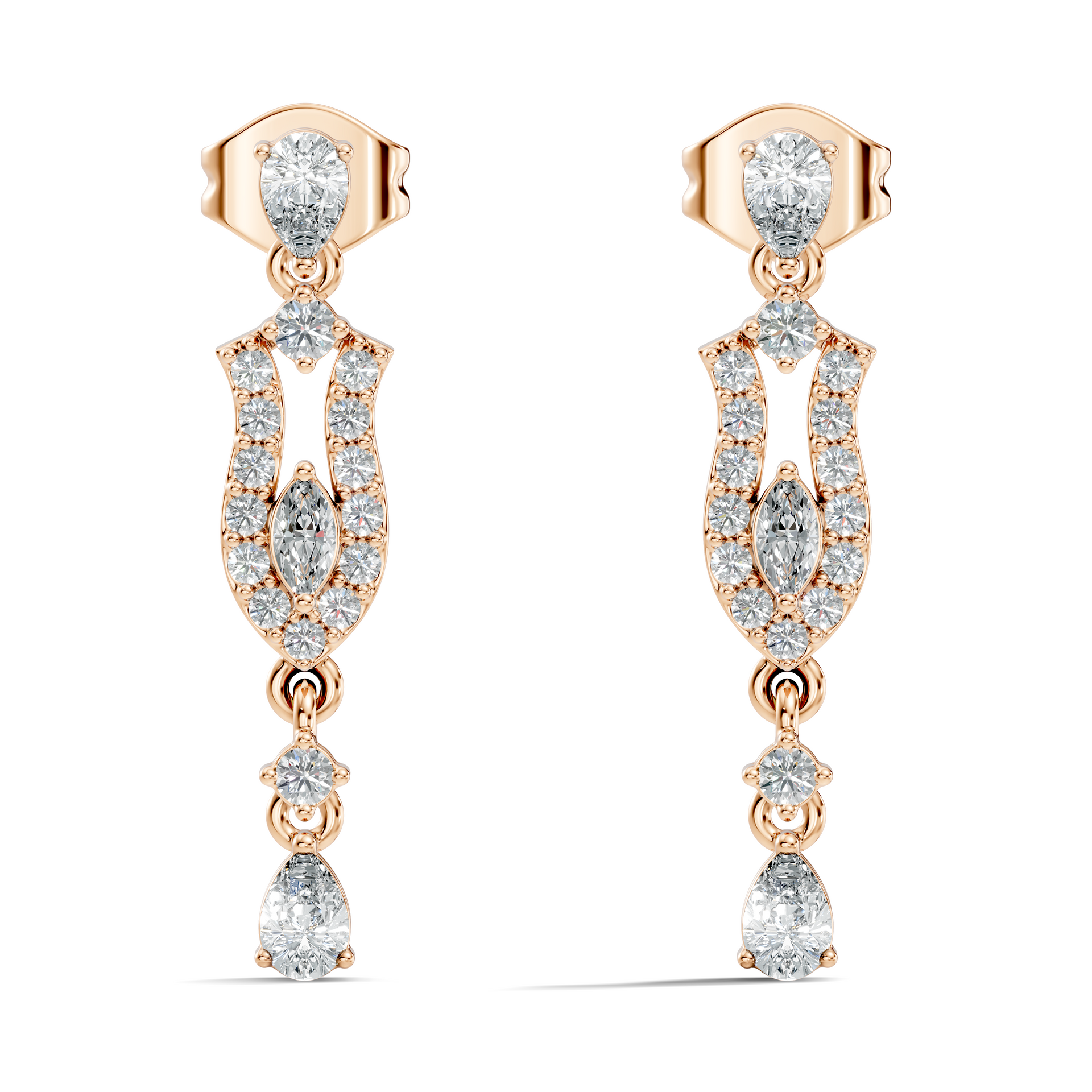 Pear-Cut Lab-grown Diamond Stud Earrings in 10K Yellow Gold
