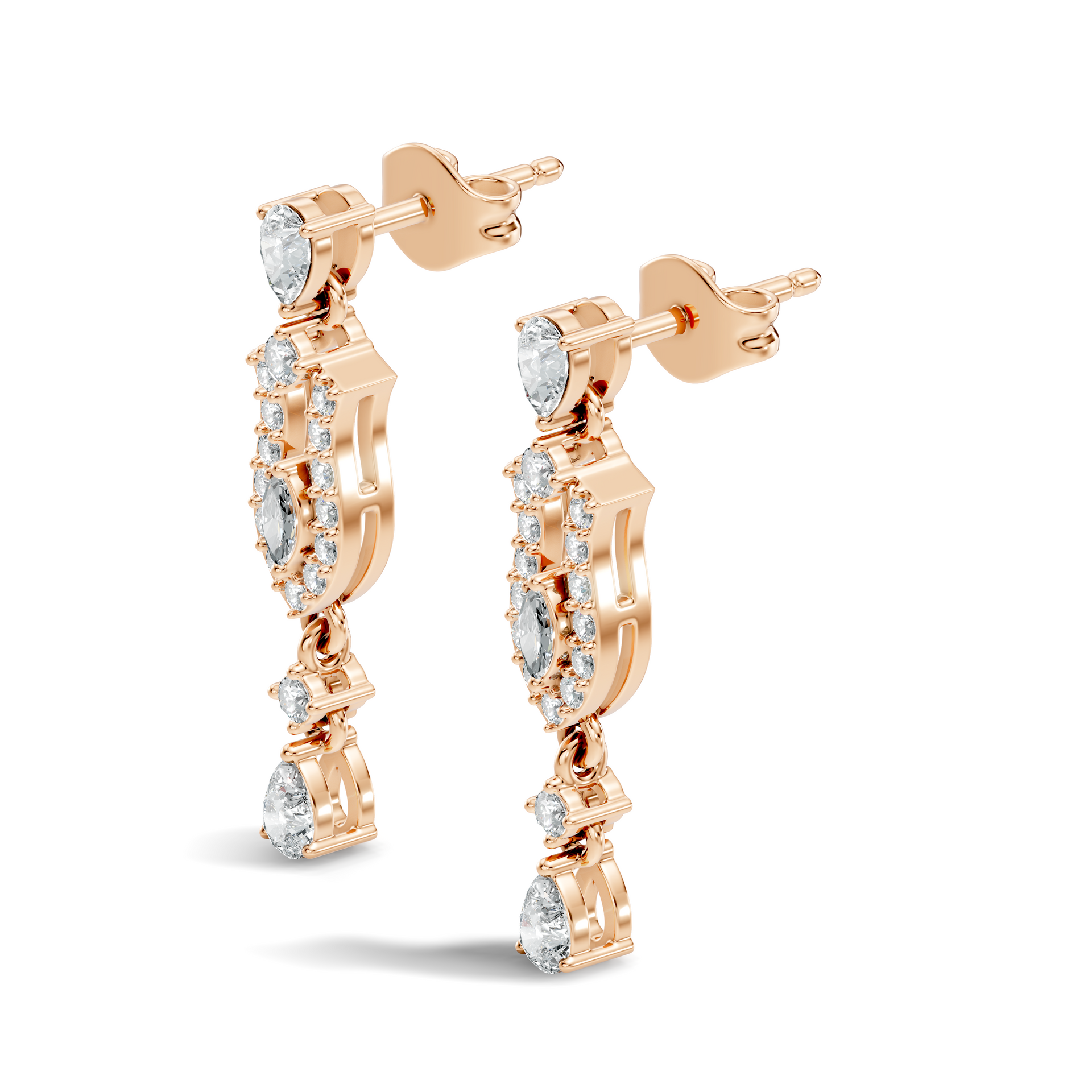 Pear-Cut Lab-grown Diamond Stud Earrings in 10K Yellow Gold