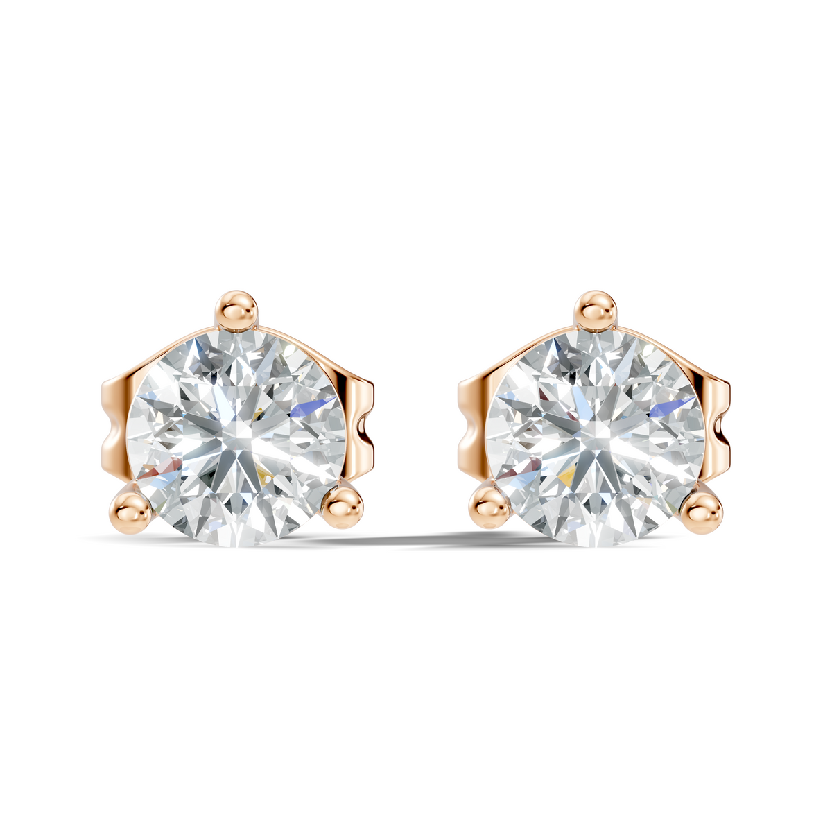 0.60Ct Round-Cut Lab-grown Diamond Studs in 14K White Gold