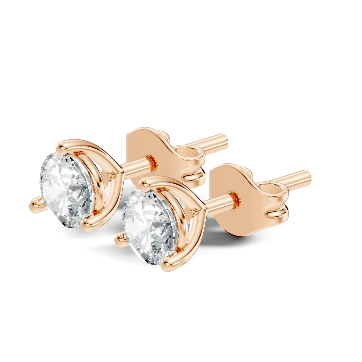 0.60Ct Round-Cut Lab-grown Diamond Studs in 14K White Gold
