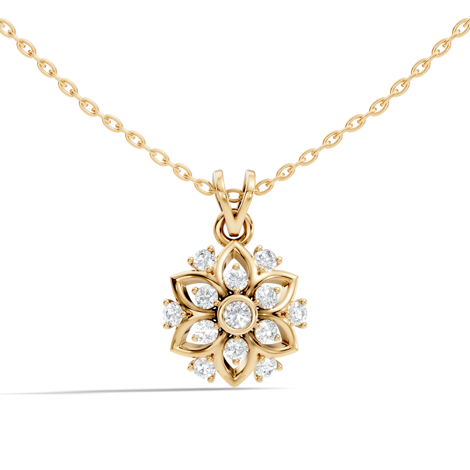 Lab-grown Diamond Pendant in 10K Yellow Gold