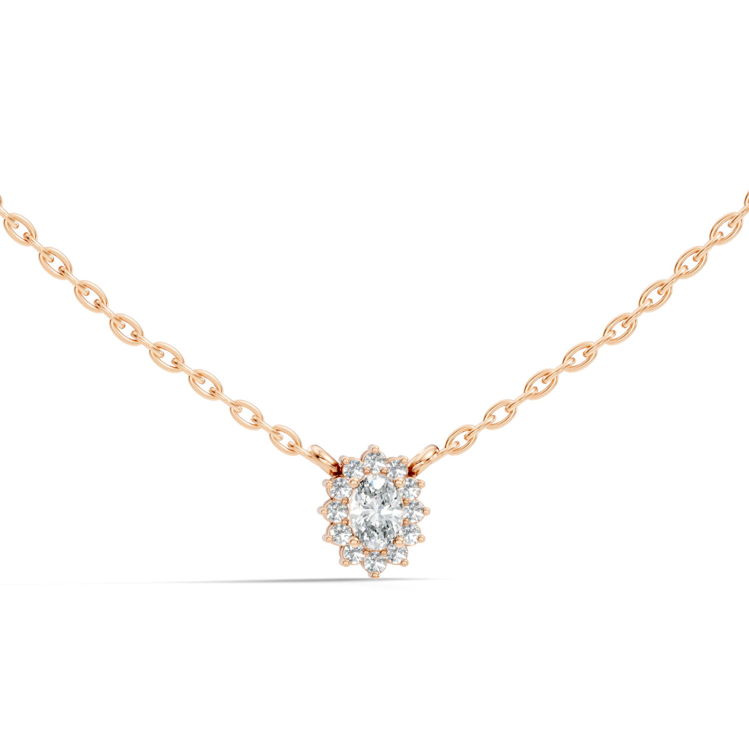 Round-Cut Lab-grown Diamond Pendant in 10K Rose Gold