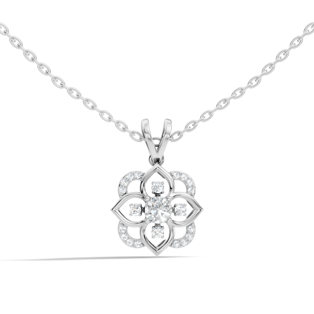 Round-Cut Lab-grown Diamond Pendant in 10K White Gold
