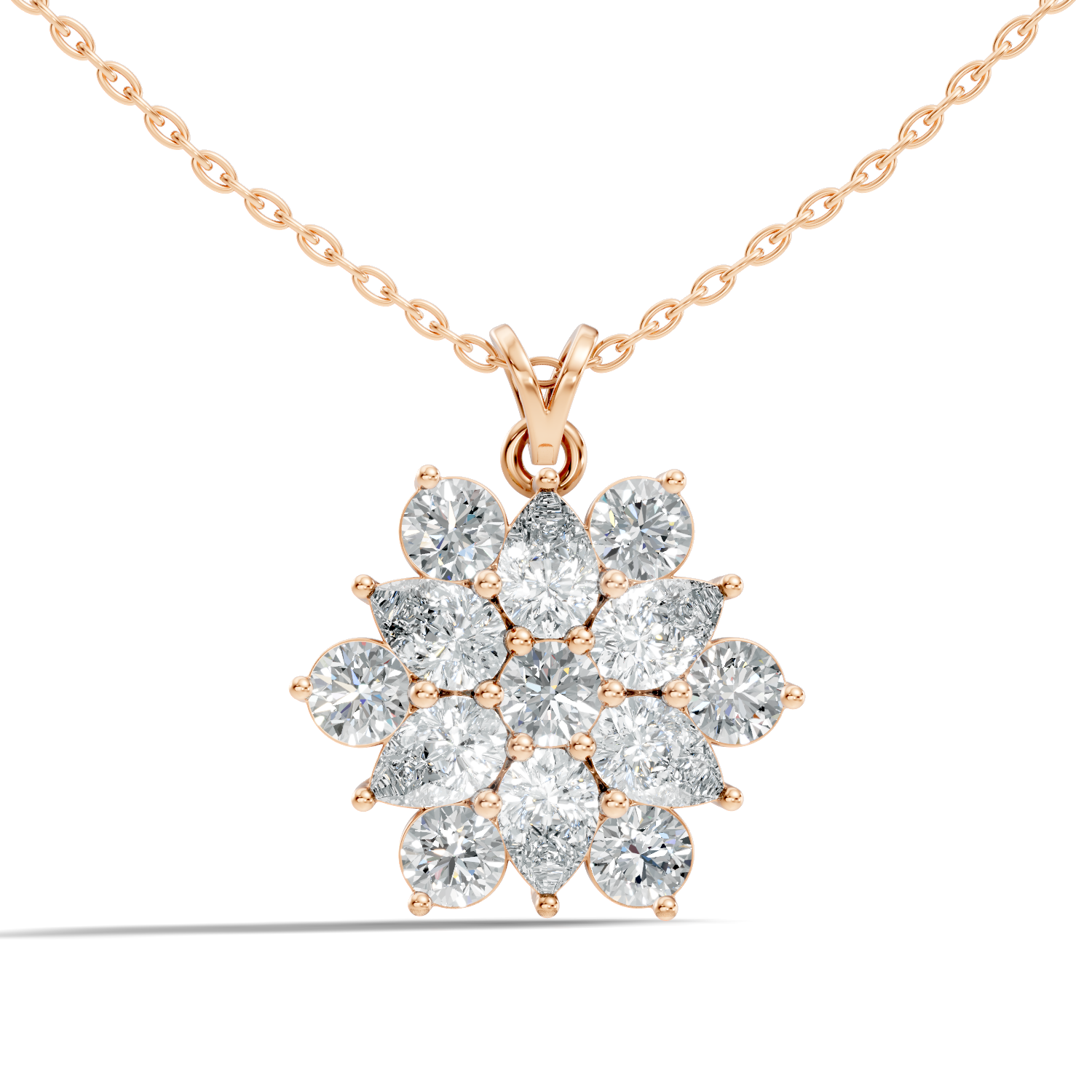 Round-Cut Lab-grown Diamond Pendant in 10K Rose Gold