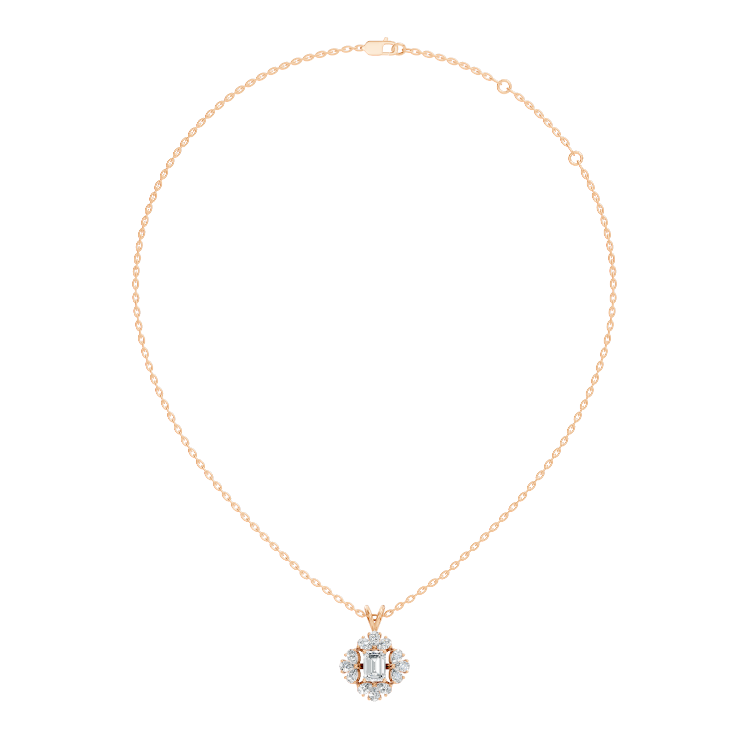 Heart-Cut Lab-grown Diamond Vintage Pendant in 10K White Gold