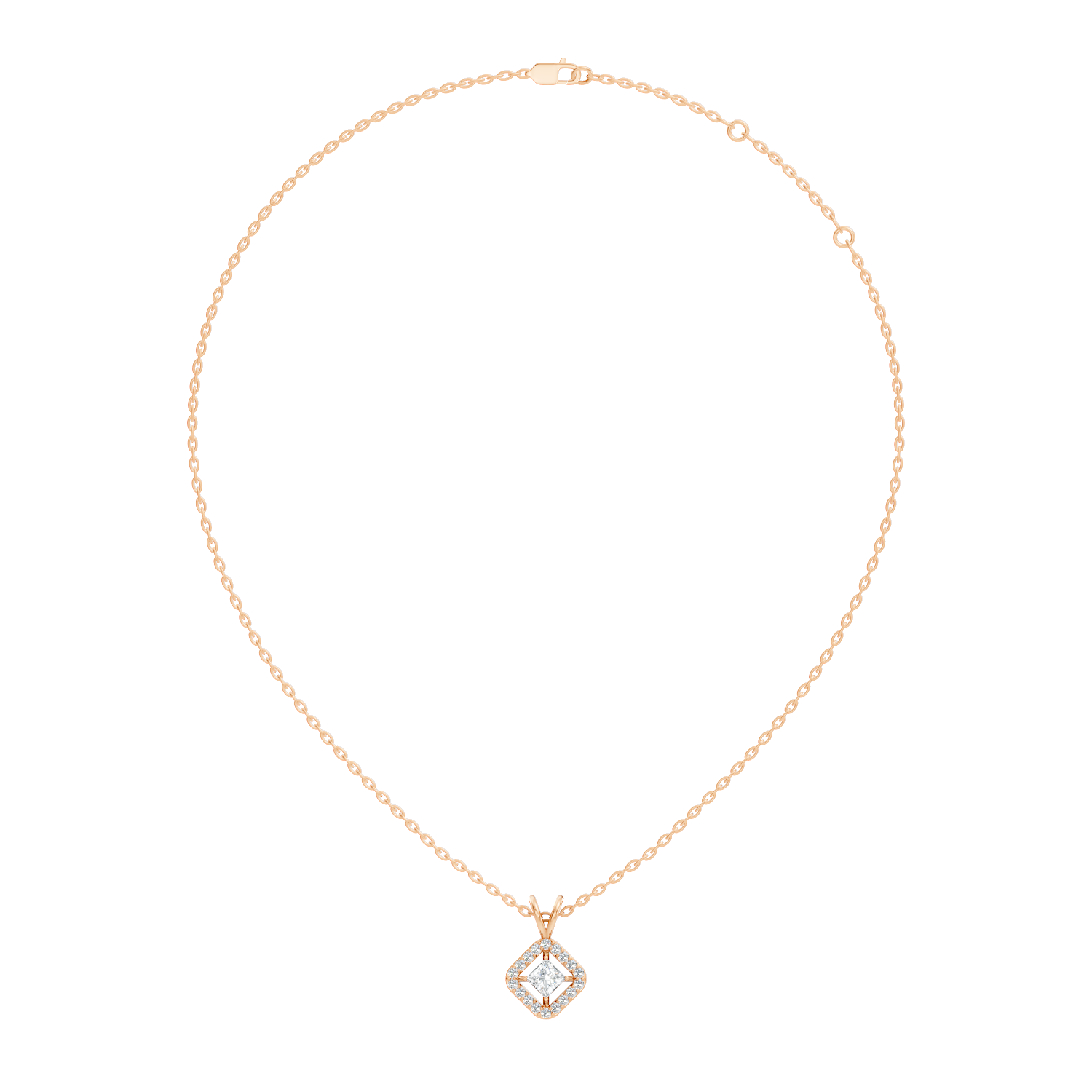 Lab-grown Diamond Pendant in 10K Rose Gold