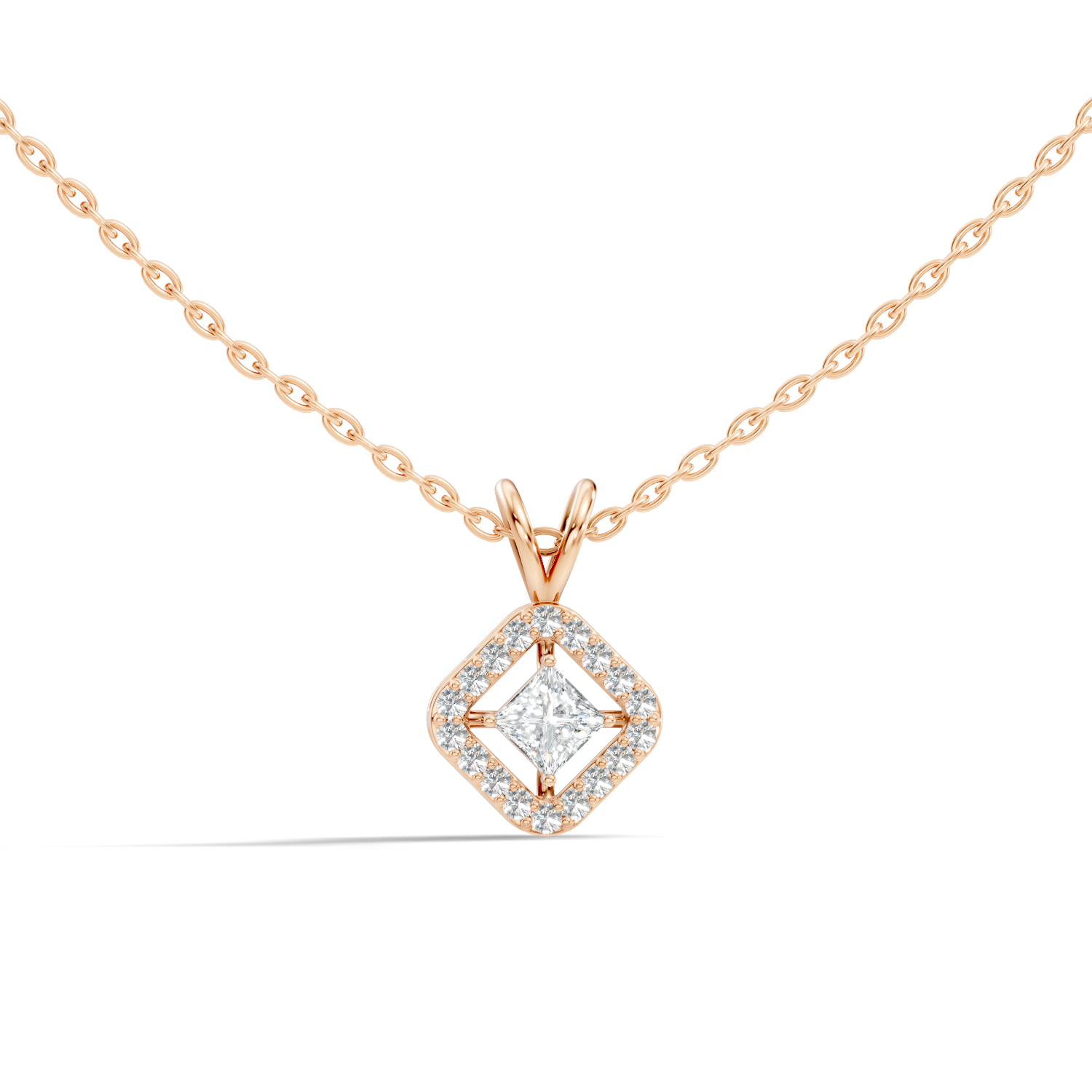 Lab-grown Diamond Pendant in 10K Rose Gold