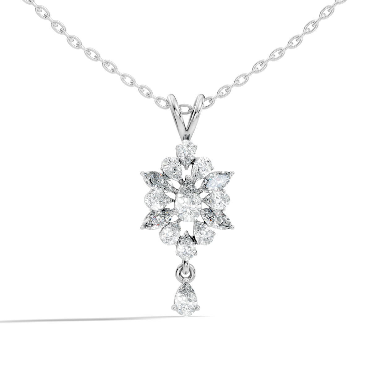 Round-Cut Lab-grown Diamond Vintage Earrings in 10K White Gold