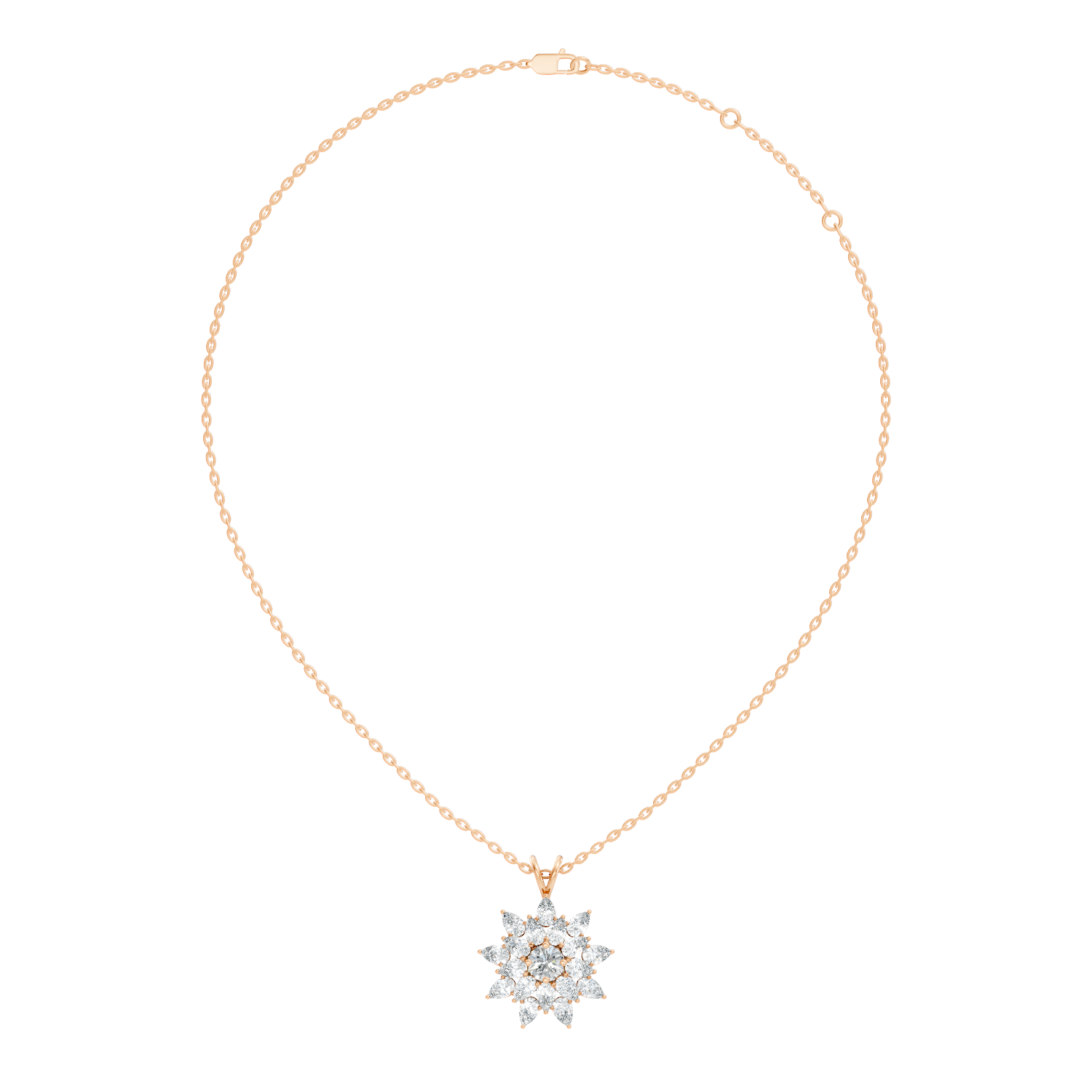 0.45Ct Princess-Cut Lab-grown Diamond Pendant in 10K Rose Gold