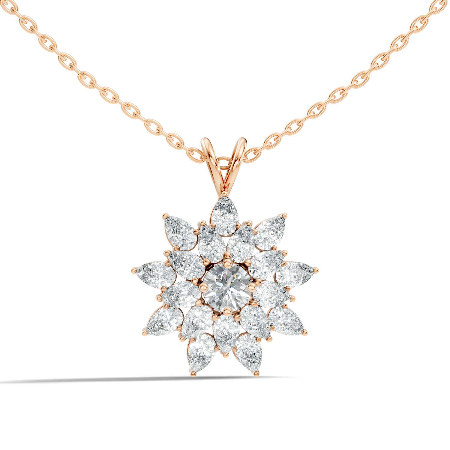 0.45Ct Princess-Cut Lab-grown Diamond Pendant in 10K Rose Gold
