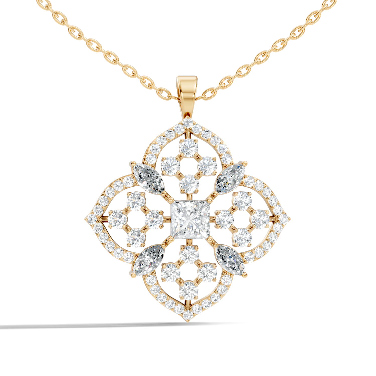 5.11Ct Radiant-Cut Lab-grown and Labgrown Diamond Vintage Pendant in 10K Yellow Gold
