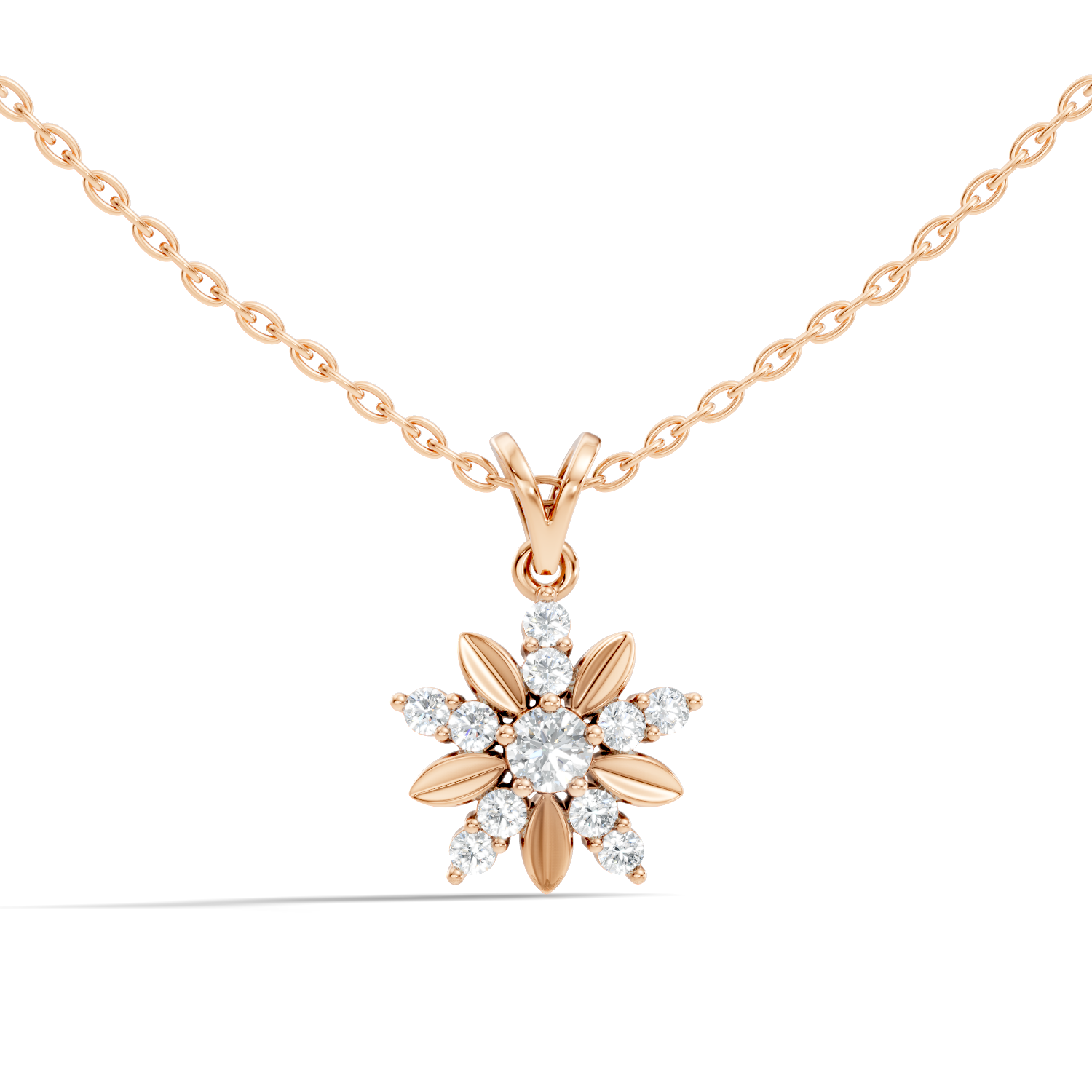Marquise-Cut Lab-grown Diamond Vintage Necklace in 14K Gold