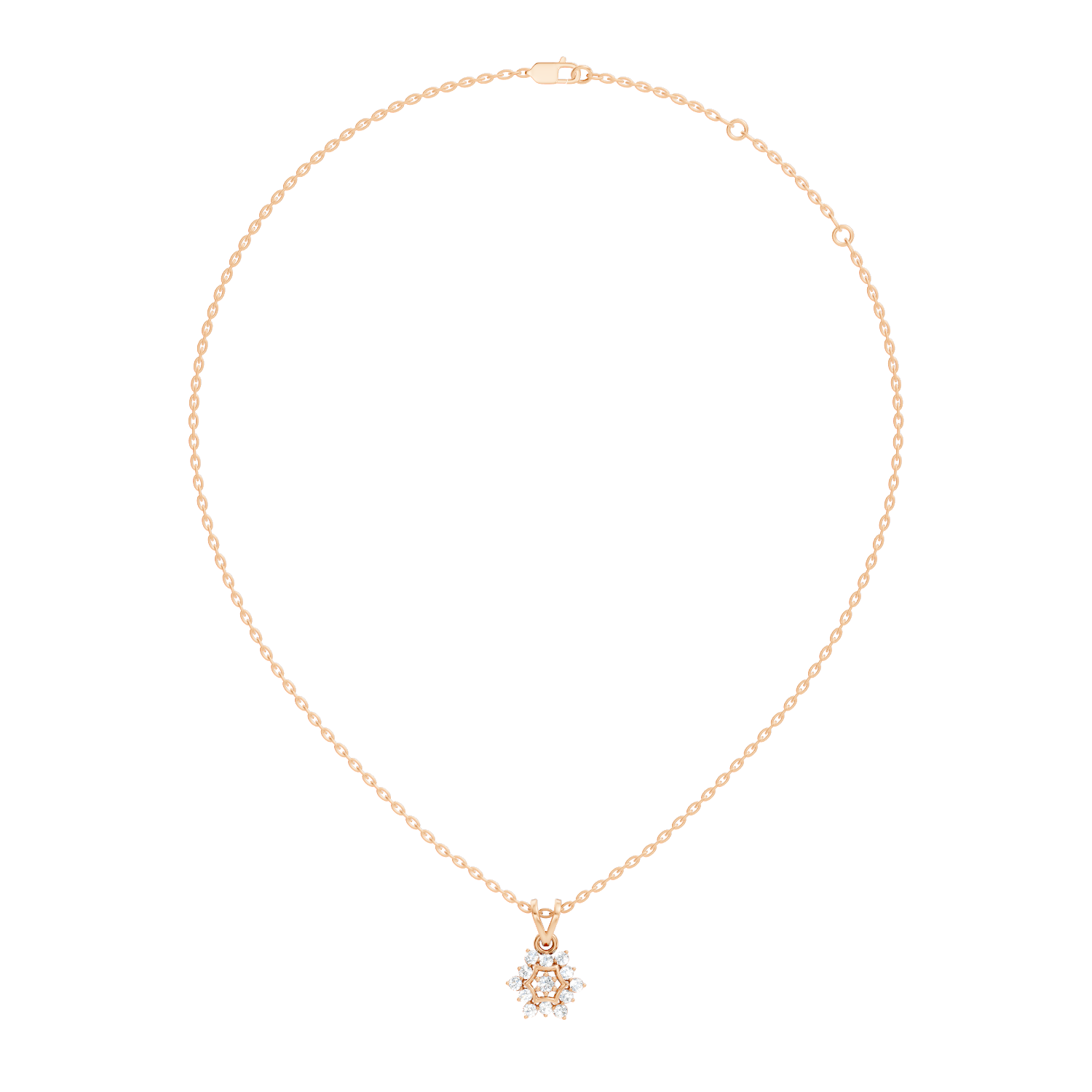 Marquise-Cut Lab-grown Diamond Vintage Necklace in 14K Gold