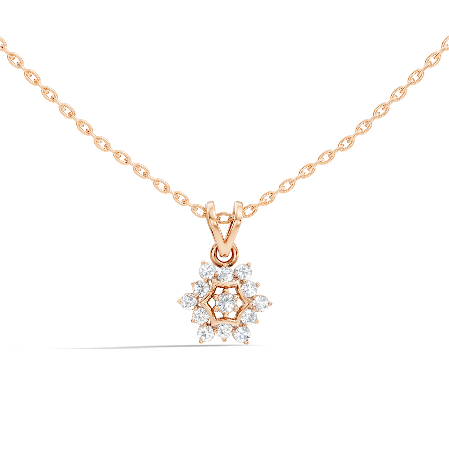 Marquise-Cut Lab-grown Diamond Vintage Necklace in 14K Gold
