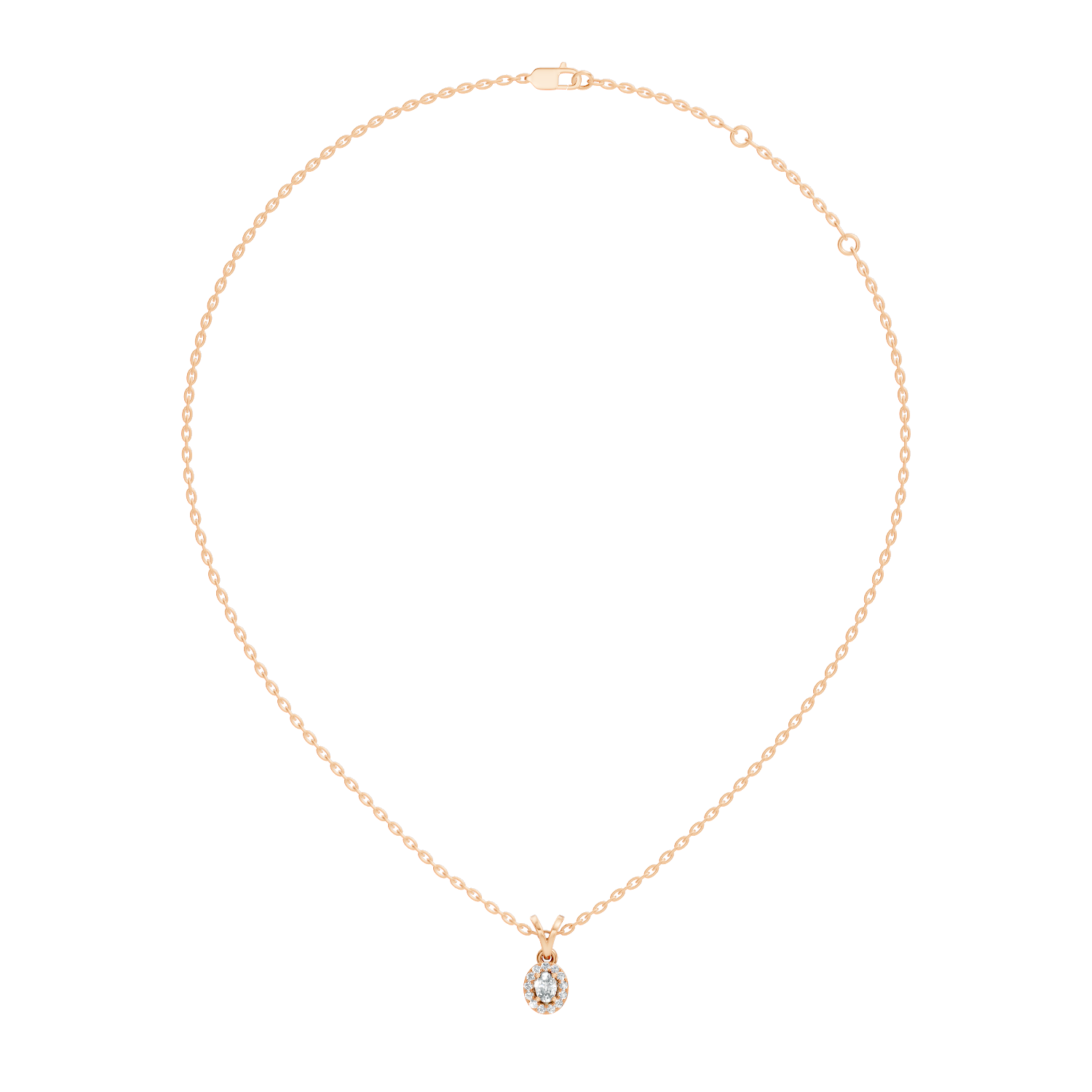 Marquise-Cut Lab-grown Diamond Vintage Necklace in 14K Gold