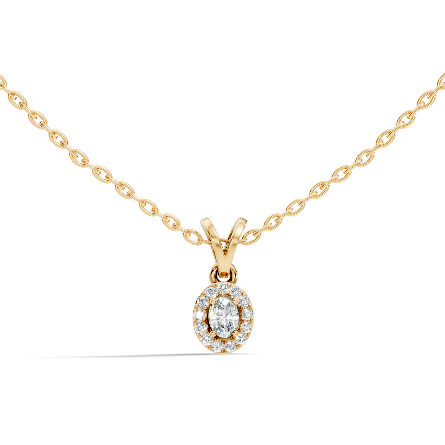 Marquise-Cut Lab-grown Diamond Vintage Necklace in 14K Gold