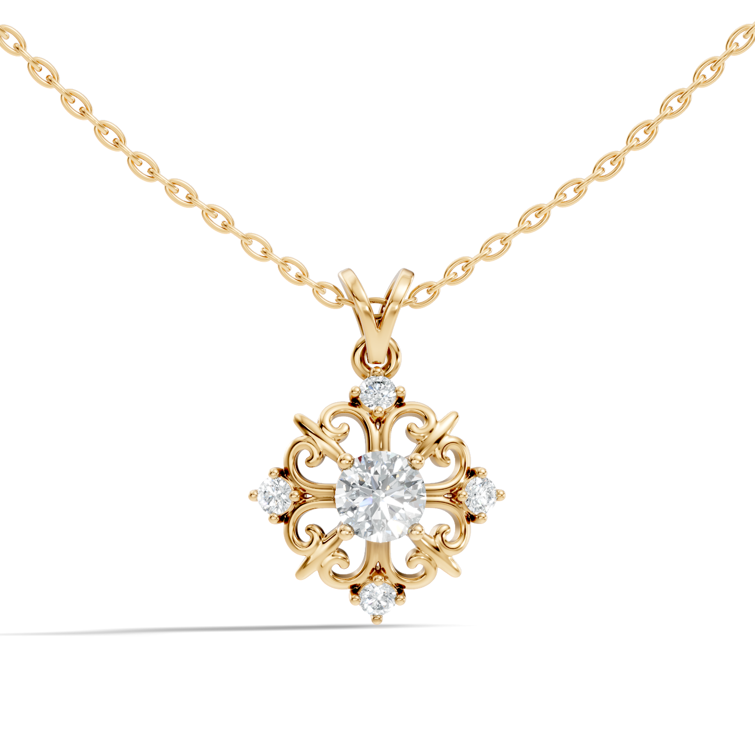 Lab-grown Diamond Pendant in 10K Yellow Gold