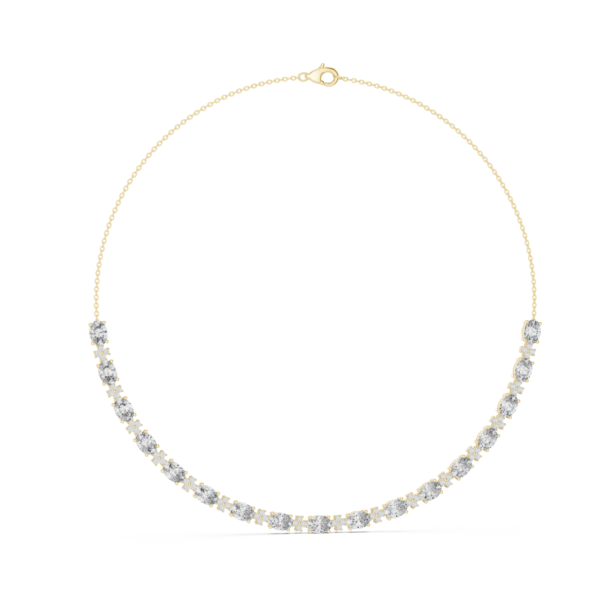4.53Ct Round-Cut Lab-grown Diamond Vintage Necklace in 10K Yellow Gold