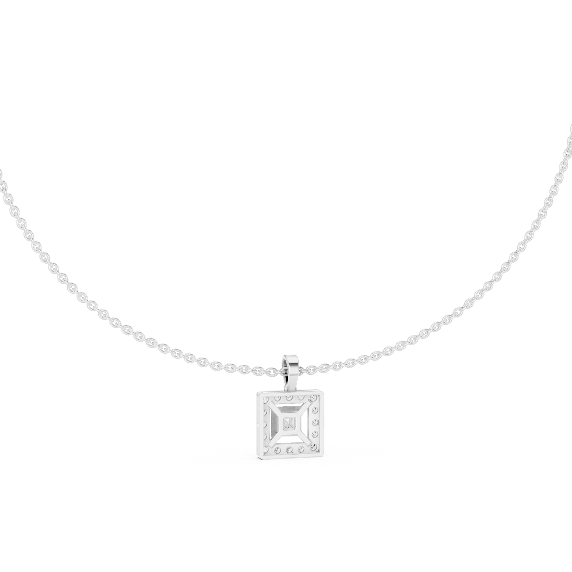 Round-Cut Lab-grown Diamond Solitaire Necklace in 10K White Gold