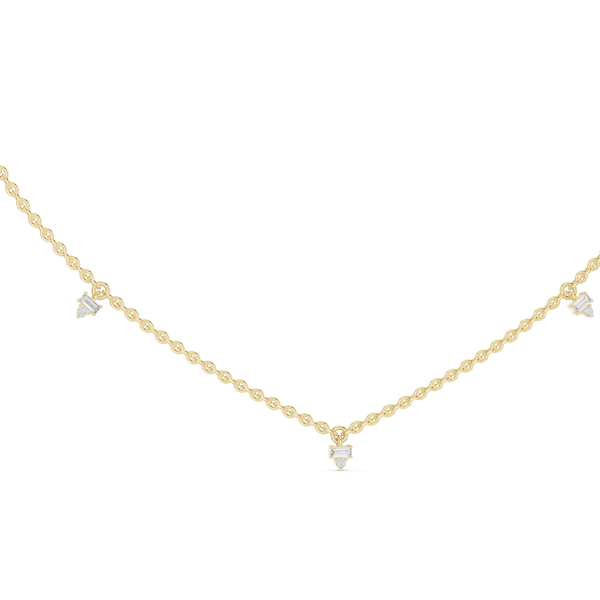 Round-Cut Lab-grown and Natural Diamond Necklace in 10K White Gold