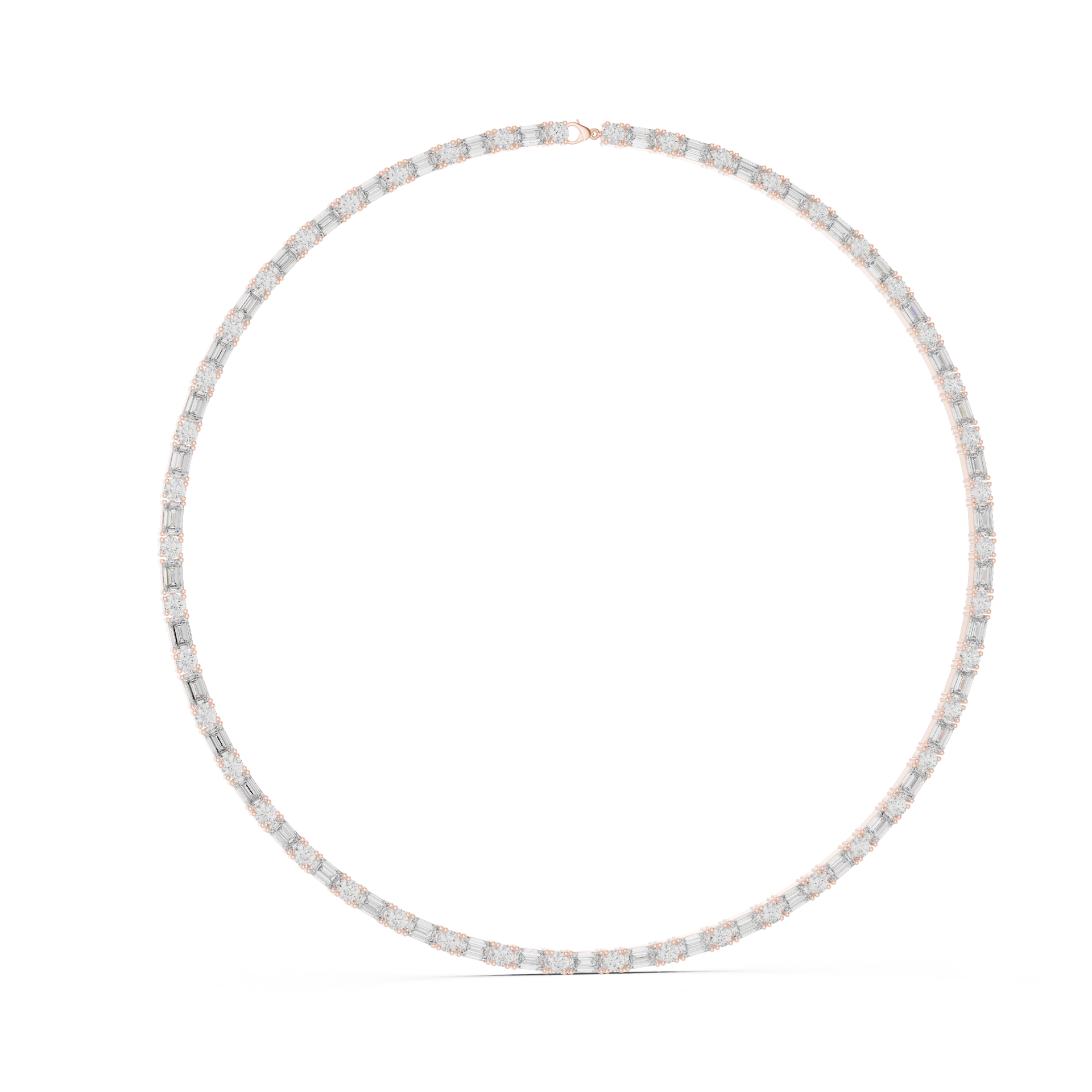 19.47Ct Round-Cut Lab-grown Diamond Vintage Necklace in 10K White Gold