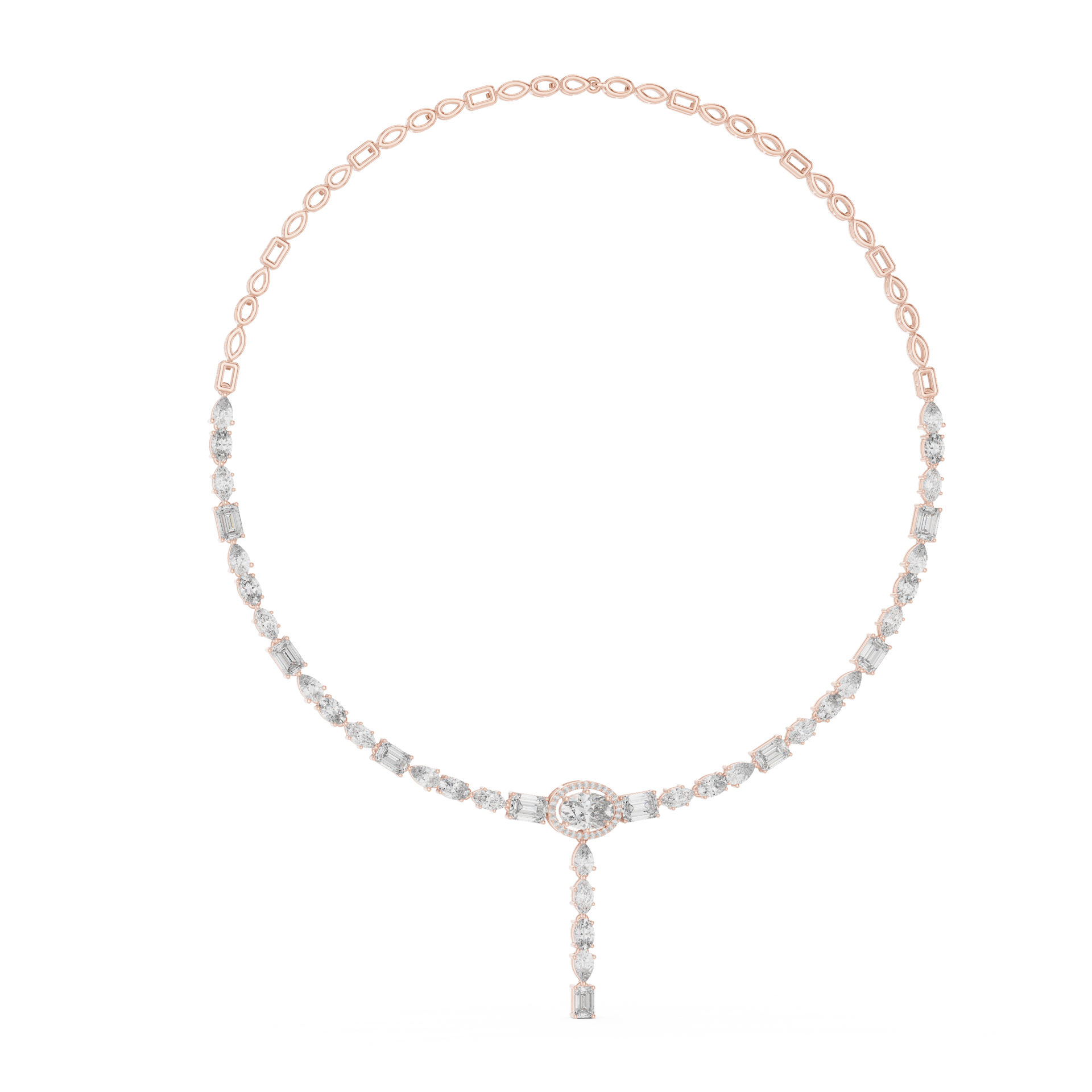 Lab-grown Diamond Necklace in 10K White Gold