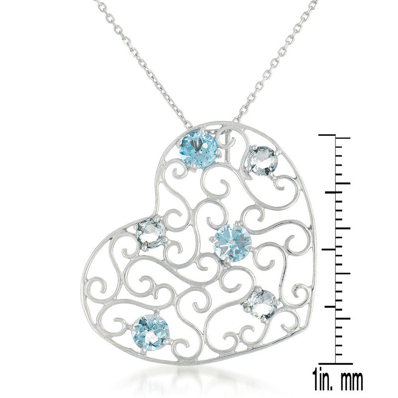 Provence Blue Topaz Heart Necklace
