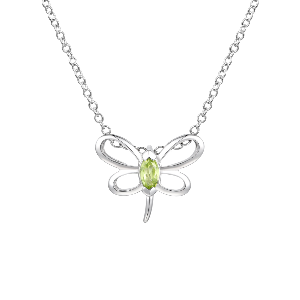 Madeleine Peridot Butterfly Pendentif Necklace