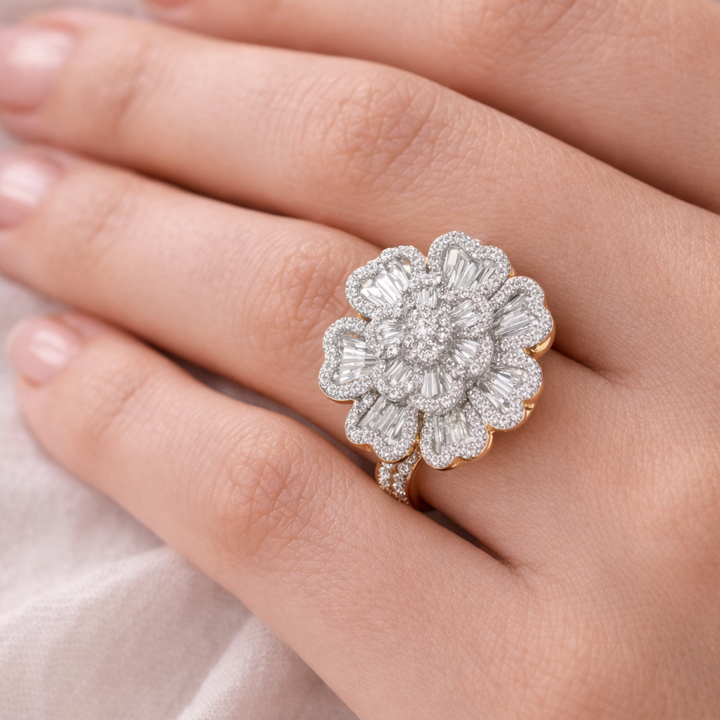 Gabrielle Cluster Couture Petal Flower Ring