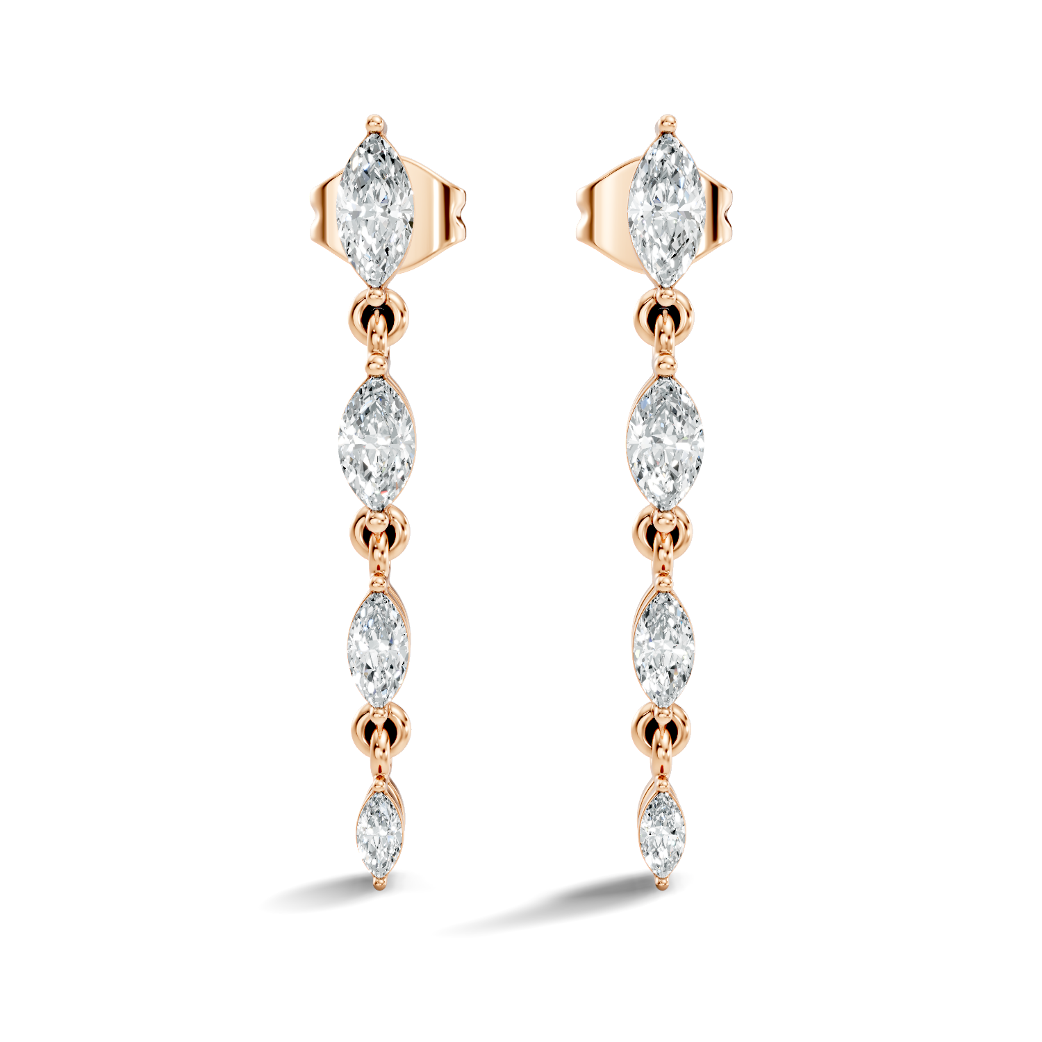 Pear-Cut Lab-grown Diamond Earrings in 10K Rose Gold