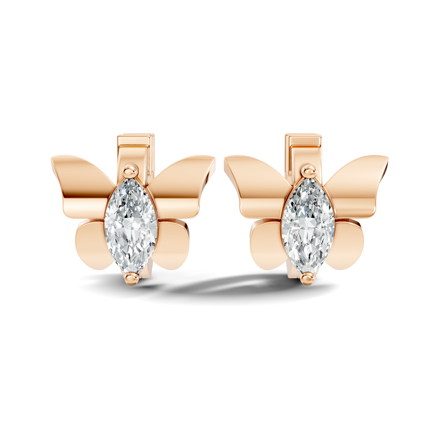 Round-Cut Lab-grown and Natural Diamond Earrings in 10K Yellow Gold