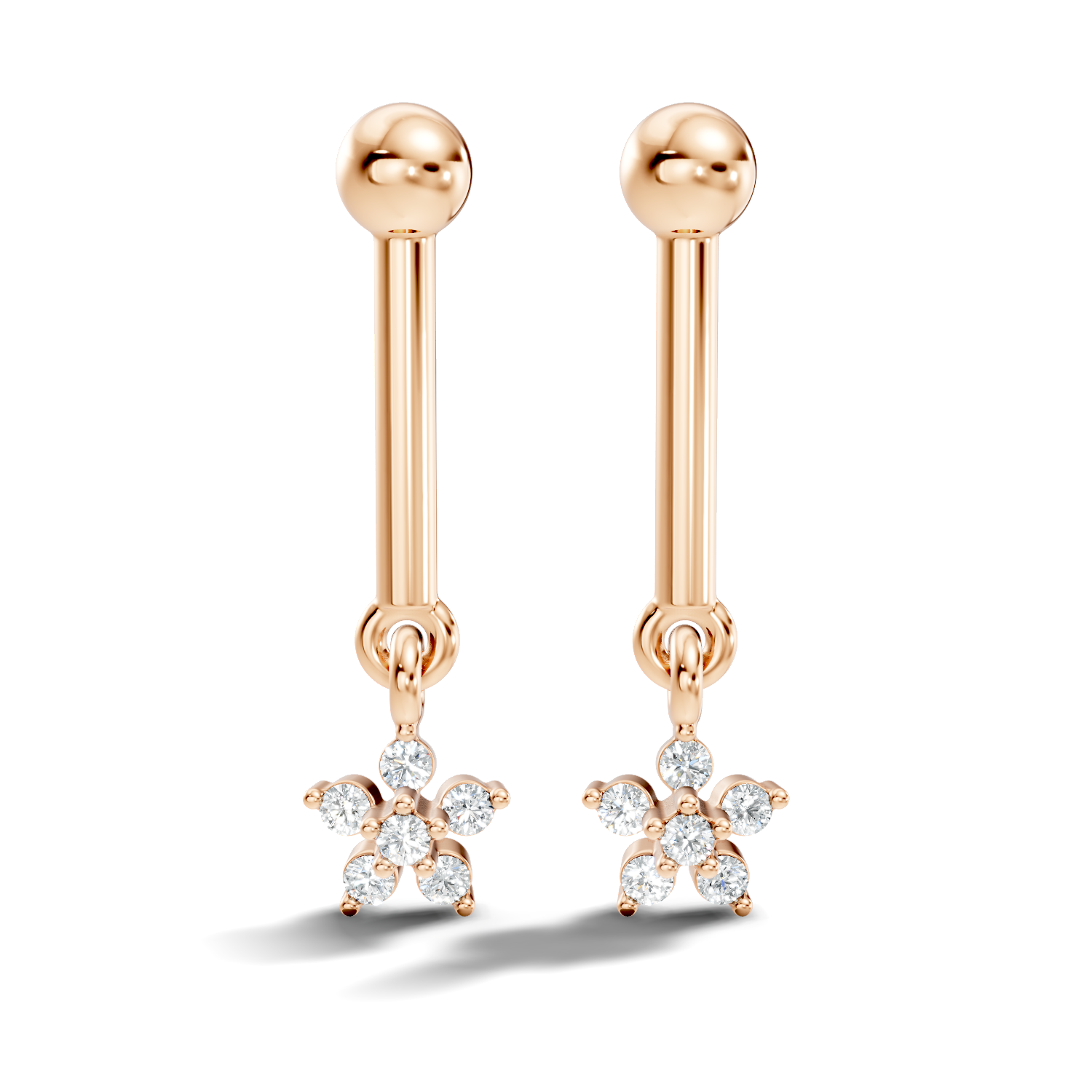 Round-Cut Lab-grown and Natural Diamond Earrings in 10K White Gold