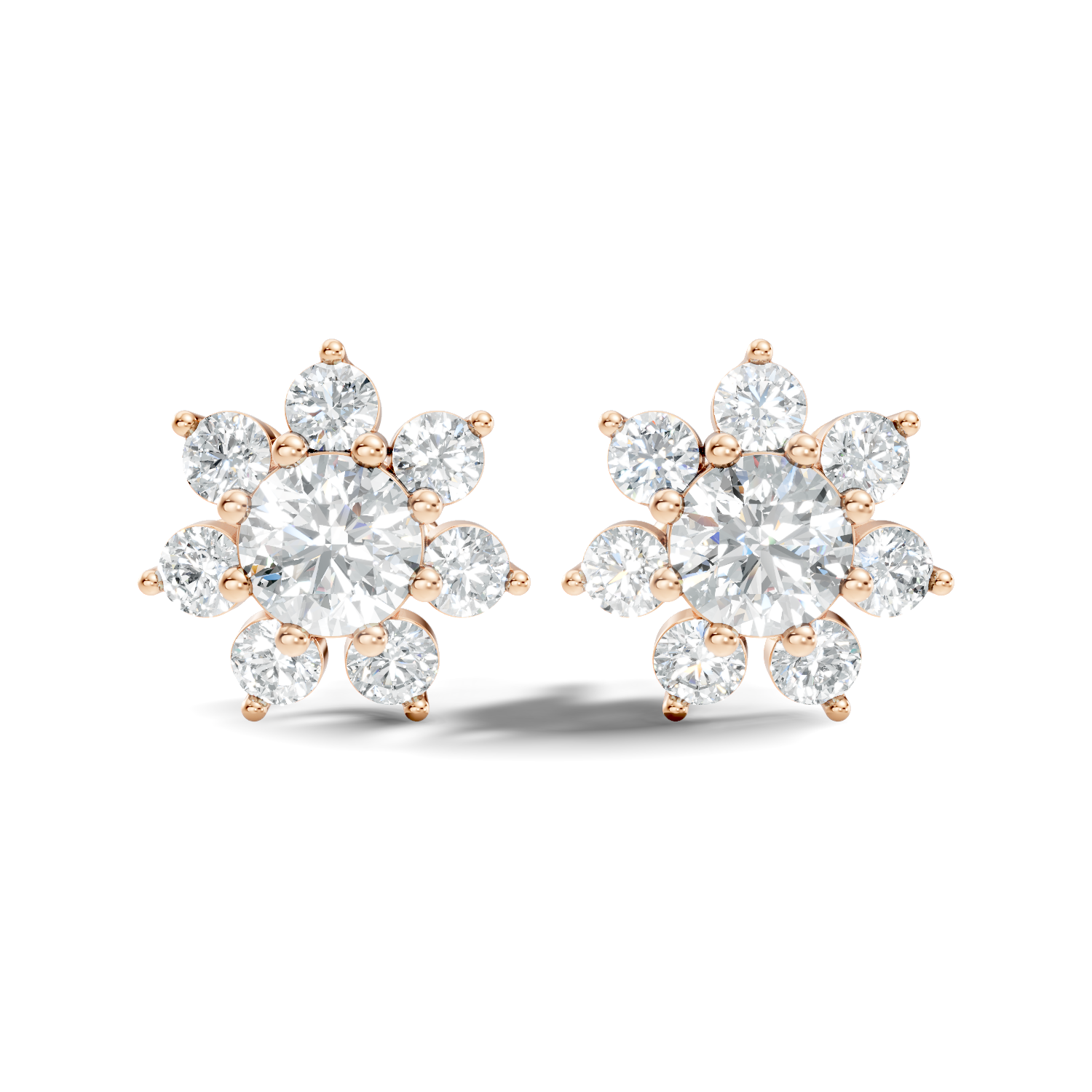 Pear-Cut Lab-grown Diamond Antique Studs in 10K Rose Gold