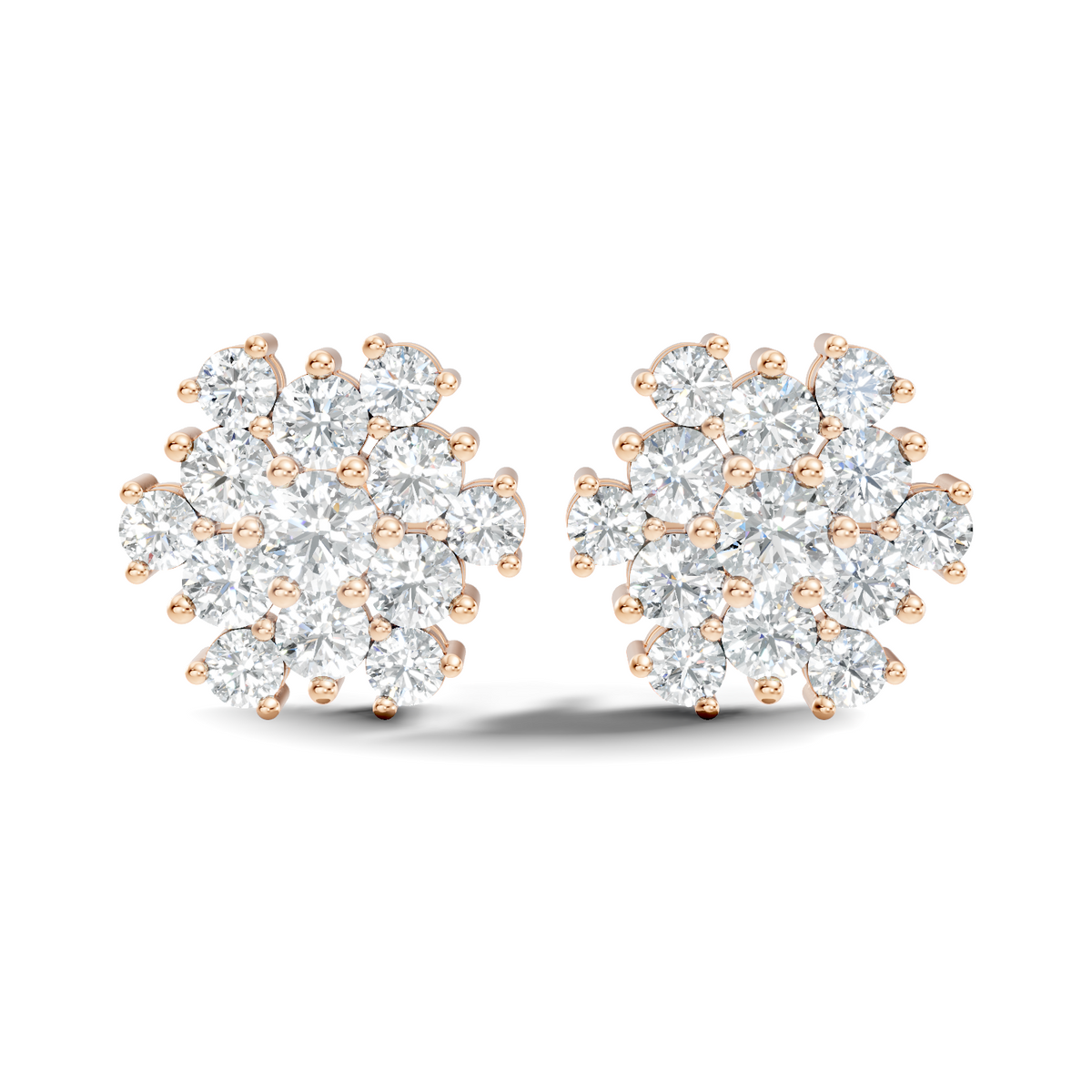 Emerald-Cut Lab-grown Diamond Vintage Earrings in 10K Rose Gold