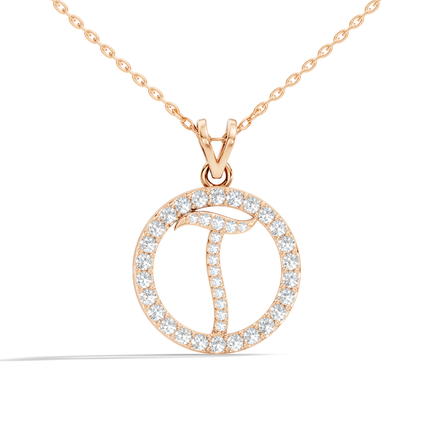 Lab-grown Diamond Pendant in 10K Rose Gold