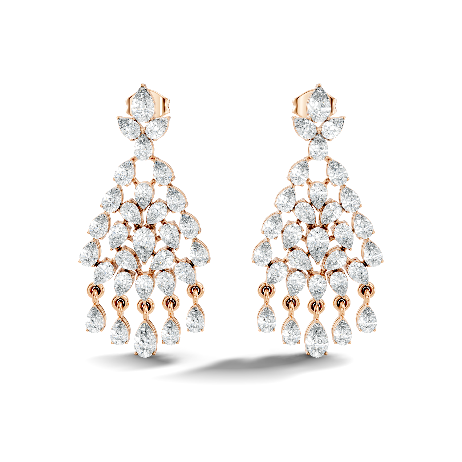 Emerald-Cut Lab-grown and Natural Diamond Earrings in 10K White Gold