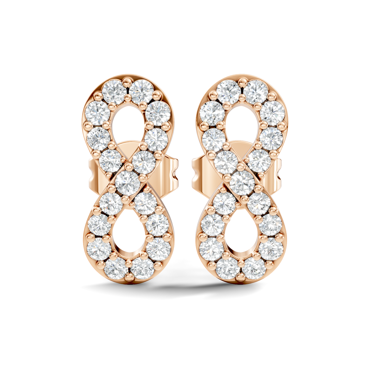 Round-Cut Lab-grown and Natural Diamond Studs in 10K Rose Gold