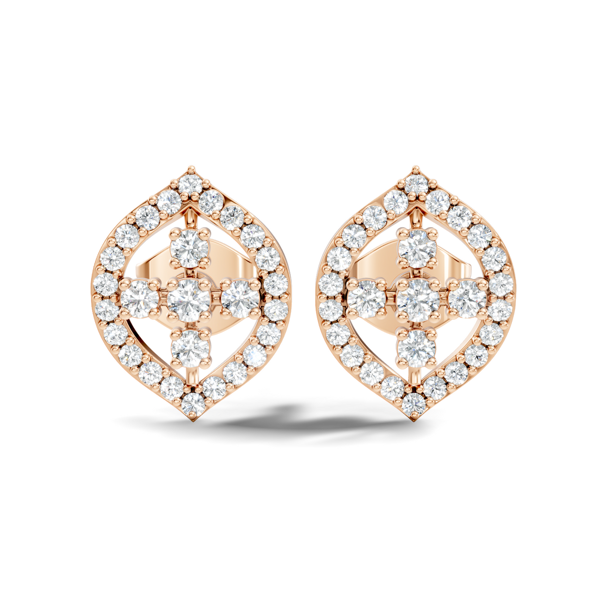 Marquise-Cut Lab-grown Diamond Earrings in 10K Yellow Gold