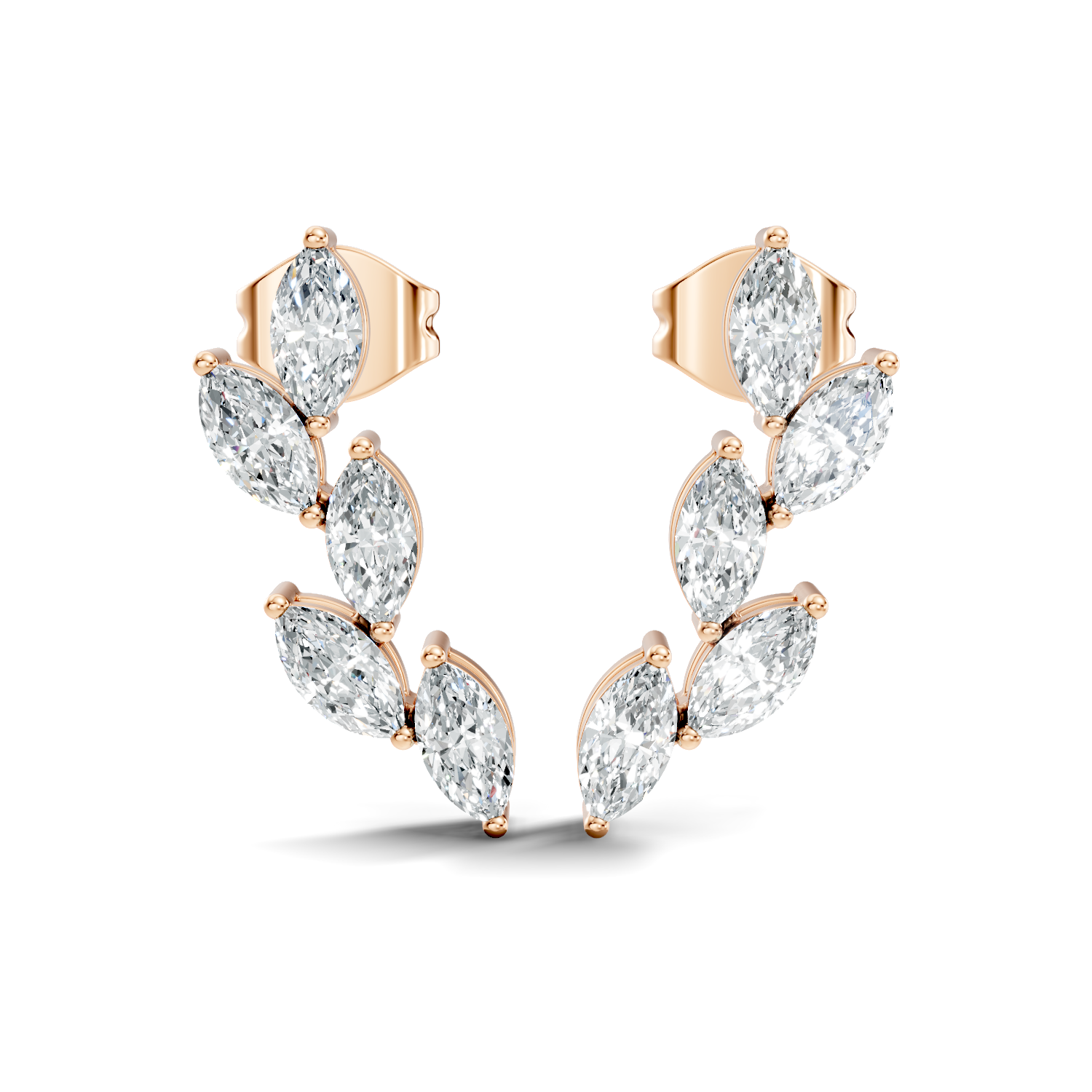 Pear-Cut Lab-grown and Natural Diamond Earrings in 14K White Gold