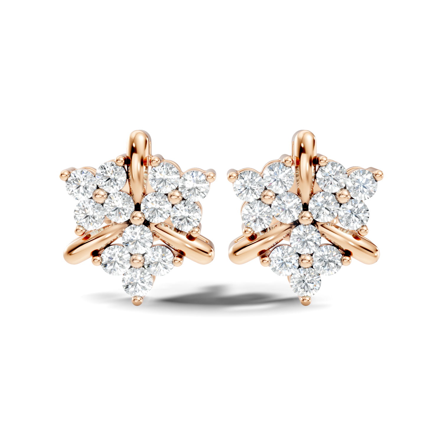 1.68Ct Marquise-Cut Lab-grown and Natural Diamond Vintage Earrings in 10K Rose Gold