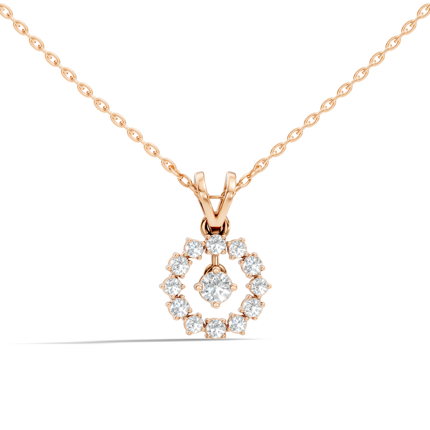 Round-Cut Lab-grown Diamond Pendant in 10K Yellow Gold