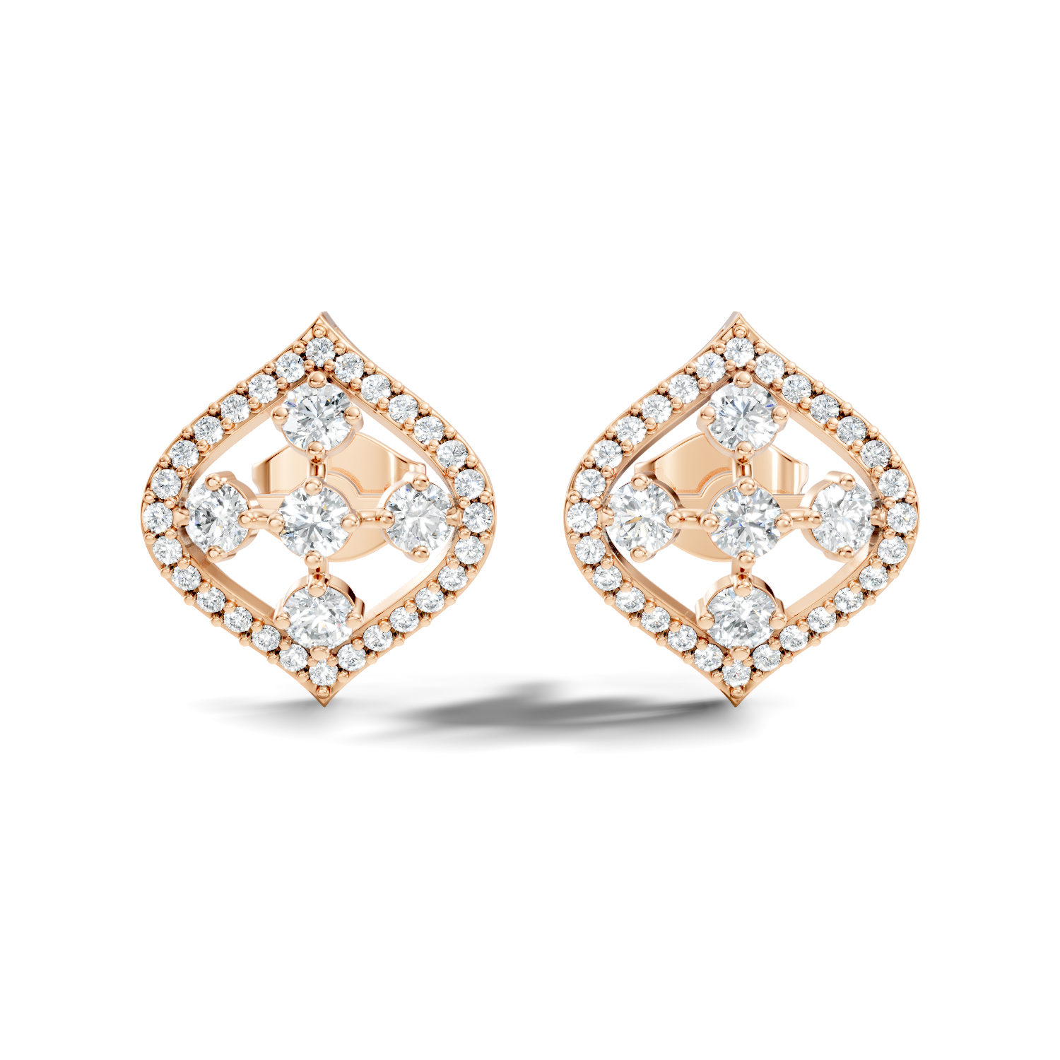 2.29Ct Round-Cut Lab-grown Diamond Vintage Earrings in 10K Rose Gold