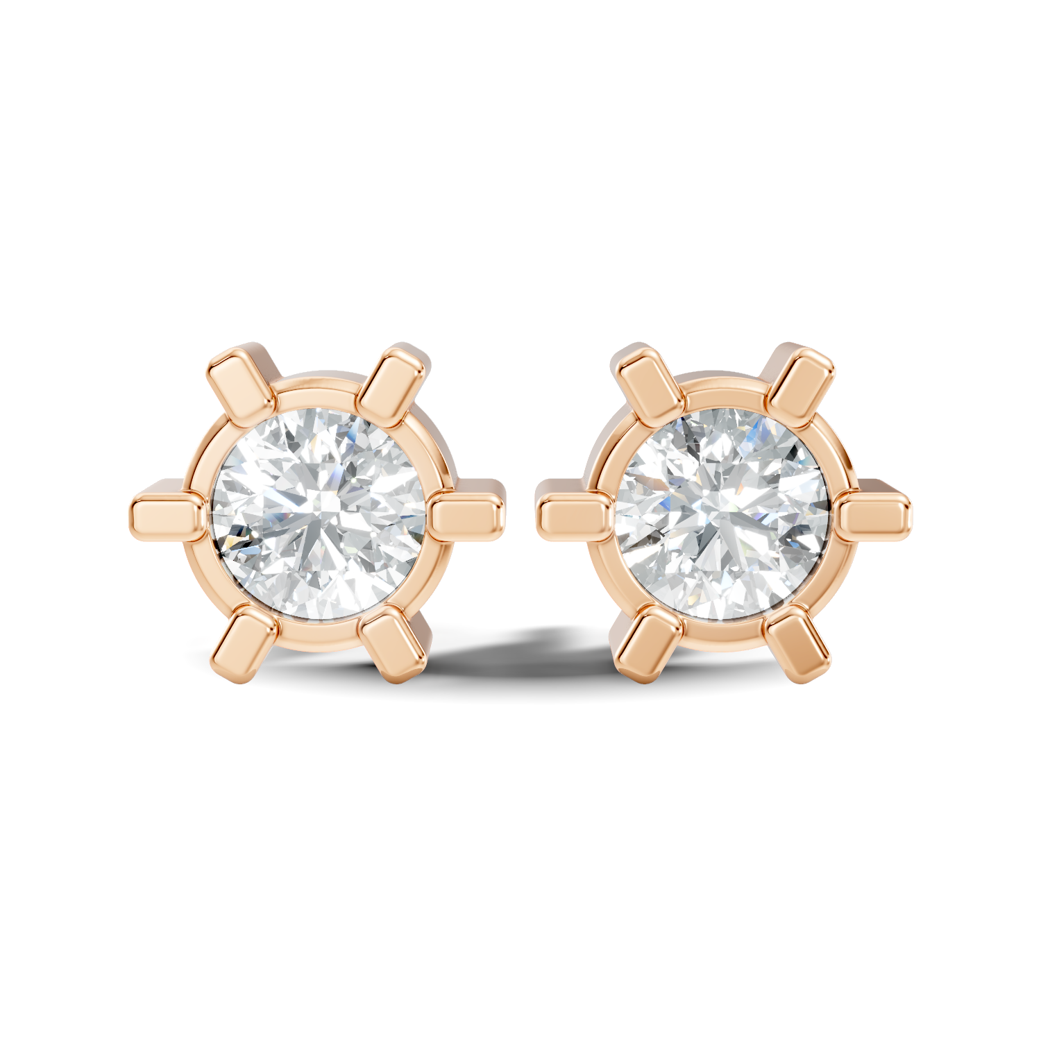 Round-Cut Lab-grown Diamond Earrings in 10K Rose Gold