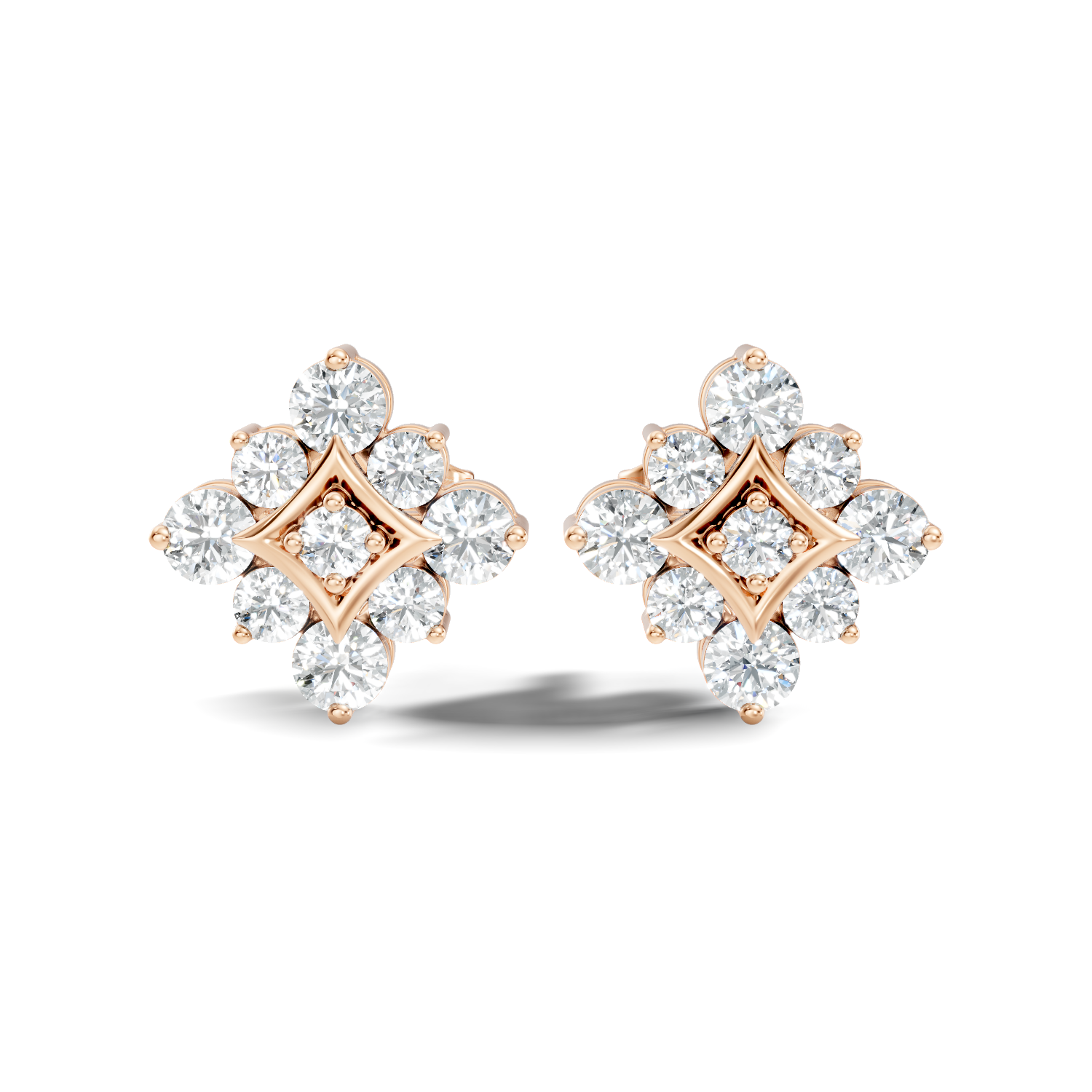 Marquise-Cut Lab-grown and Natural Diamond Earrings in 10K Rose Gold