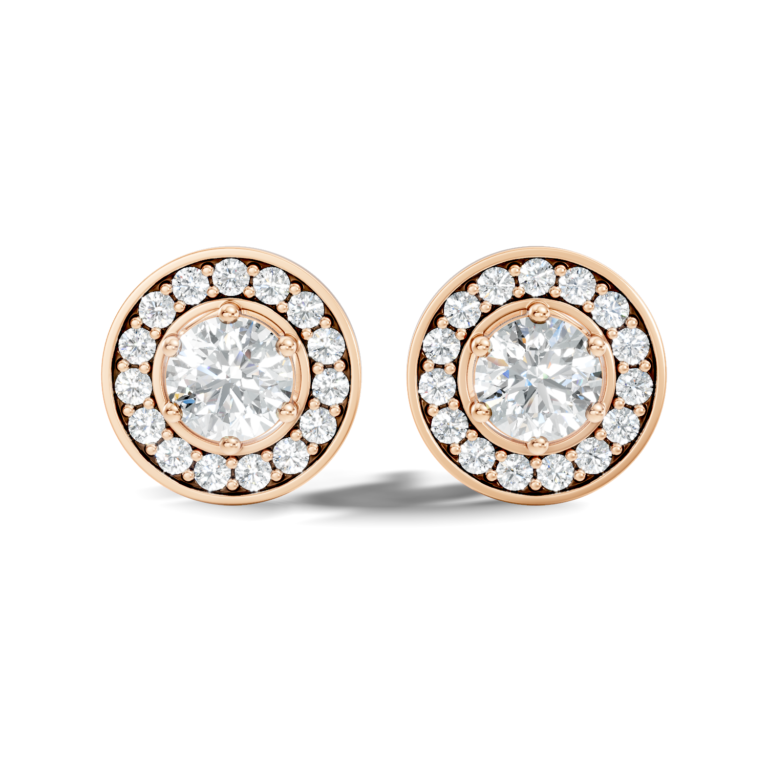 2.06Ct Round-Cut Lab-grown Diamond Earrings in 10K Rose Gold