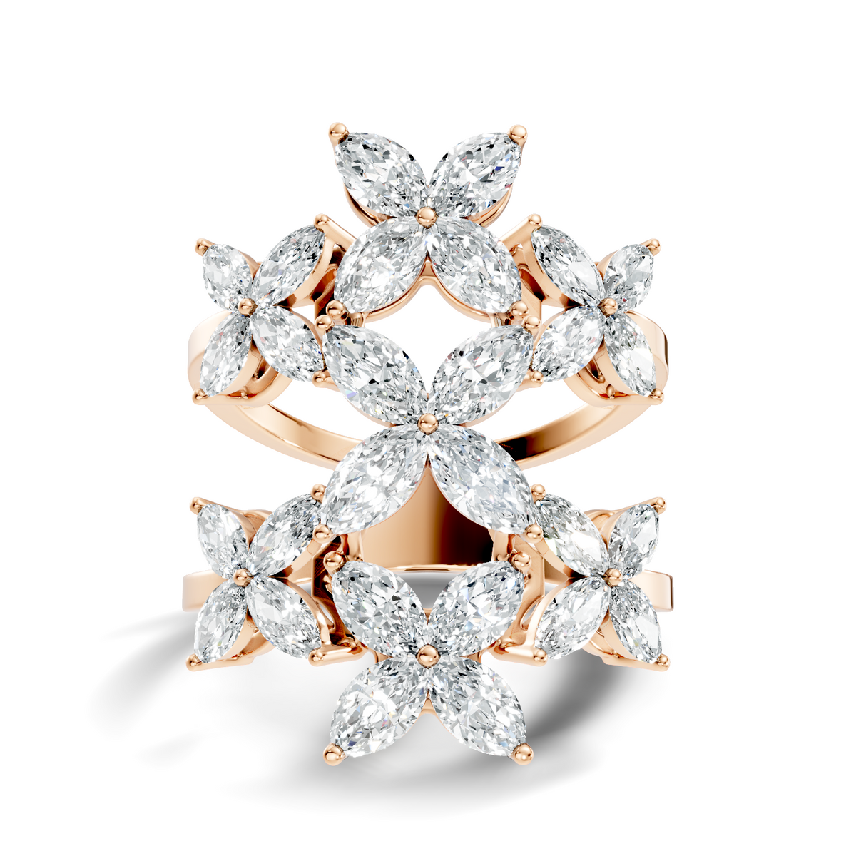 1.54Ct Pear-Cut Lab-grown Diamond Vintage Ring in 10K Rose Gold
