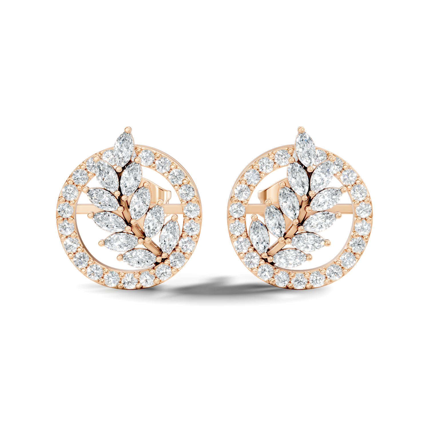 Round-Cut Lab-grown and Natural Diamond Earrings in 10K Yellow Gold