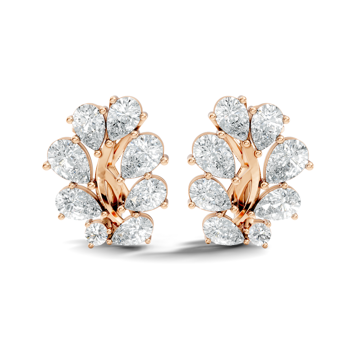 Marquise-Cut Lab-grown Diamond Antique Earrings in 10K White Gold