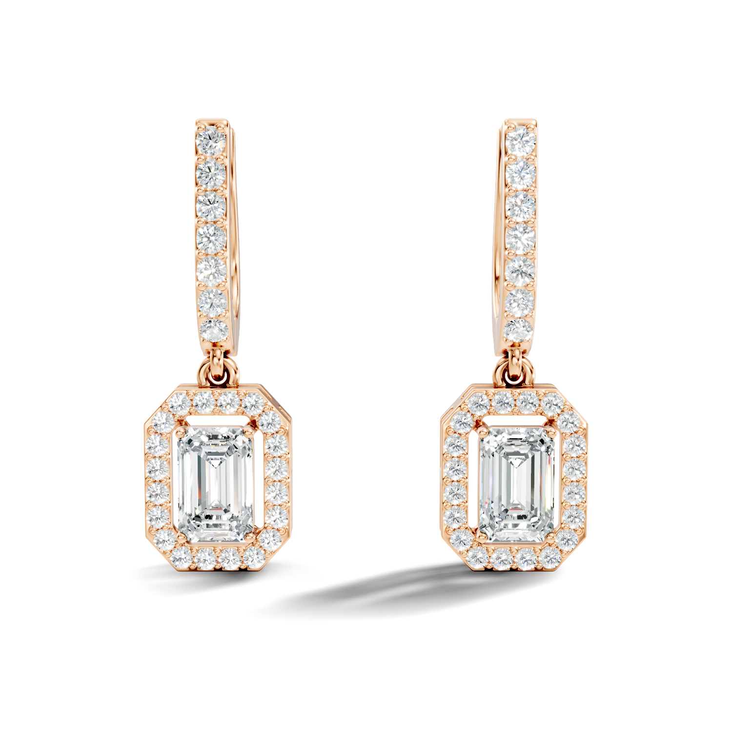 2.20Ct Pear-Cut Lab-grown Diamond Earrings in 10K Rose Gold